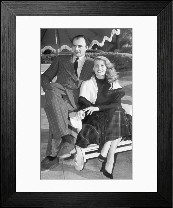 Framed Print : Rita Hayworth W / Ali Khan In Lawn Chair Framed Print : Rita Hayworth W / Ali Khan In Lawn Chair