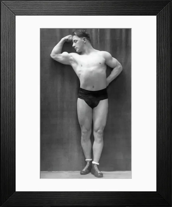 Framed Print : Olympic Weightlifter Roger Francois Contracting Bicep Framed Print : Olympic Weightlifter Roger Francois Contracting Bicep
