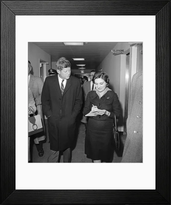 Framed Print : Kennedy Interviewed by Helen Thomas Framed Print : Kennedy Interviewed by Helen Thomas