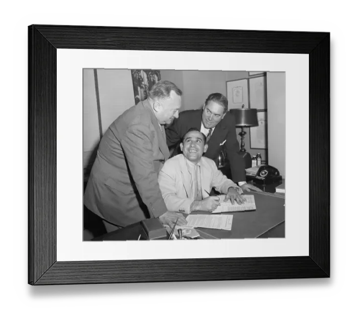 Framed Print : Yogi Berra Signing Contract Framed Print : Yogi Berra Signing Contract