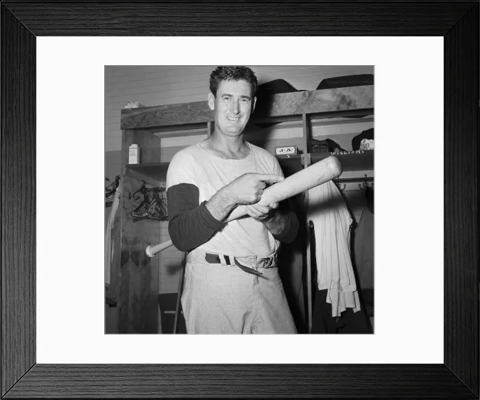 Framed Print : Ted Williams with Baseball Bat Framed Print : Ted Williams with Baseball Bat