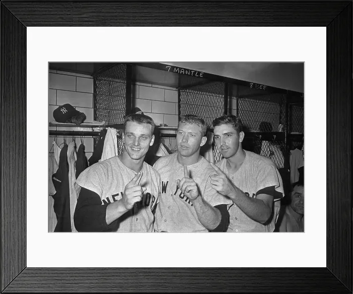 Framed Print : Baseball Players Posing Together Framed Print : Baseball Players Posing Together