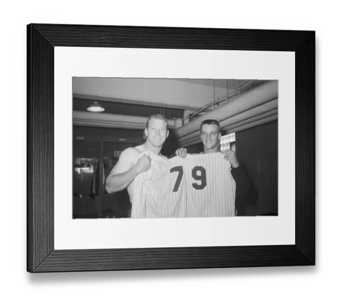 Framed Print : Mickey Mantle and Roger Maris Holding Jersey Framed Print : Mickey Mantle and Roger Maris Holding Jersey