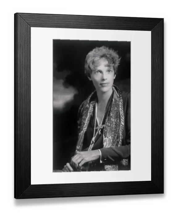 Framed Print : Portrait of Amelia Earhart Framed Print : Portrait of Amelia Earhart