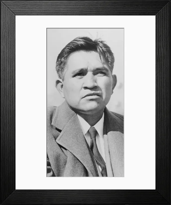 Framed Print : Ira Hayes, a Pima, was one of the men who raised the American flag on Mount