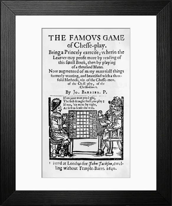 Framed Print : 17th Century Cover to Chess Pamphlet Framed Print : 17th Century Cover to Chess Pamphlet