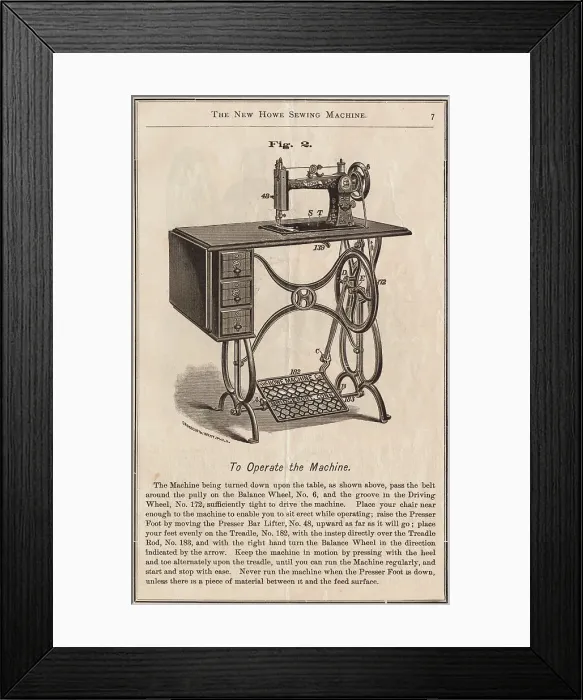 Framed Print : Howe Sewing Machine Framed Print : Howe Sewing Machine