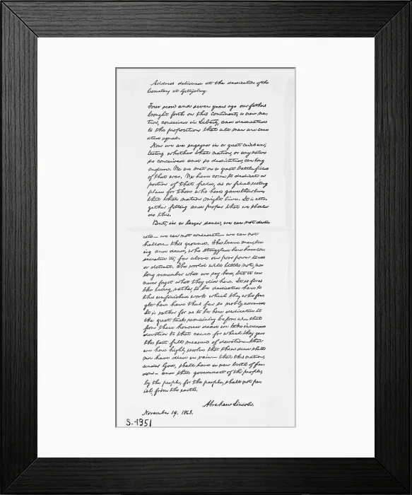Framed Print : Abraham Lincoln's Gettysburg Address Speech Notes Framed Print : Abraham Lincoln's Gettysburg Address Speech Notes