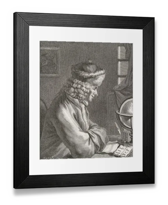 Framed Print : Portrait of Voltaire Reading Framed Print : Portrait of Voltaire Reading