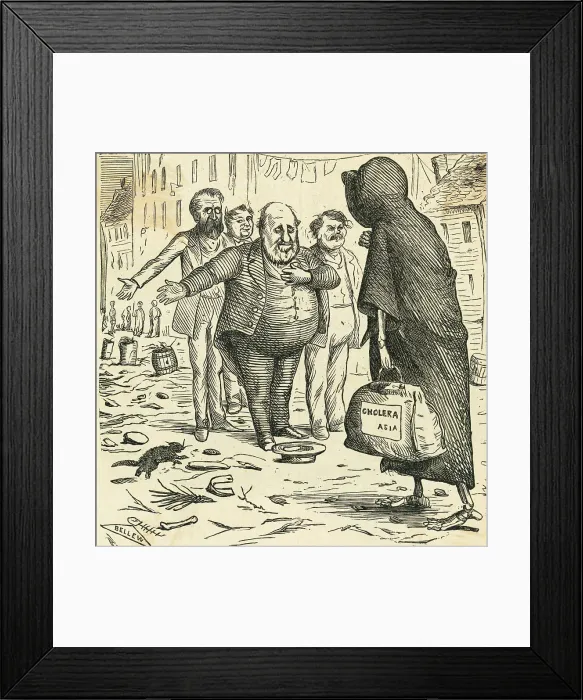 Framed Print : Cartoon Criticizing Health Conditions Framed Print : Cartoon Criticizing Health Conditions