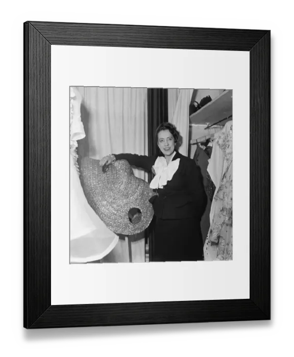 Framed Print : Elsa Schiaparelli Holding Large Hat Framed Print : Elsa Schiaparelli Holding Large Hat