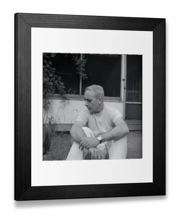Framed Print : Lionel Trilling Sitting Outside and Smoking Cigarette Framed Print : Lionel Trilling Sitting Outside and Smoking Cigarette