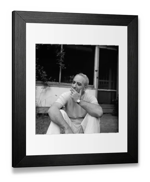 Framed Print : Lionel Trilling Smoking Cigarette Outside Framed Print : Lionel Trilling Smoking Cigarette Outside