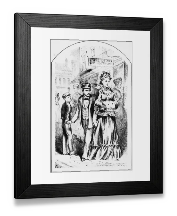 Framed Print : Lithograph Depicting Pickpockets Framed Print : Lithograph Depicting Pickpockets