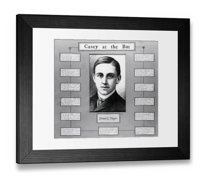 Framed Print : Portrait of Ernest L. Thayer with His Composition of the Bat Song Framed Print : Portrait of Ernest L. Thayer with His Composition of the Bat Song