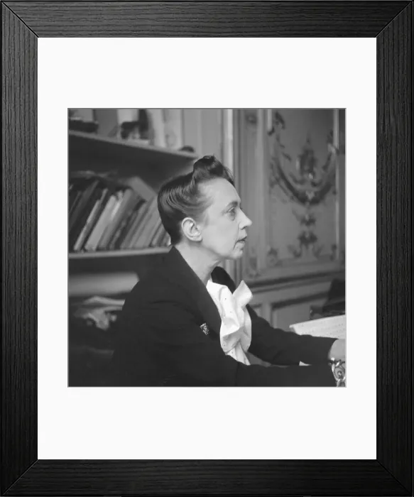 Framed Print : Elsa Schiaparelli Wearing Bow Tied Suit Framed Print : Elsa Schiaparelli Wearing Bow Tied Suit