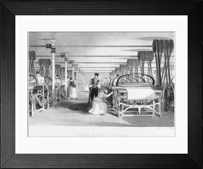 Framed Print : Interior of Power Loom Weaving Factory Framed Print : Interior of Power Loom Weaving Factory