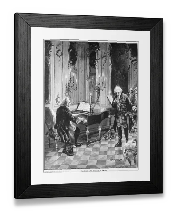 Framed Print : Bach Playing the Piano Framed Print : Bach Playing the Piano