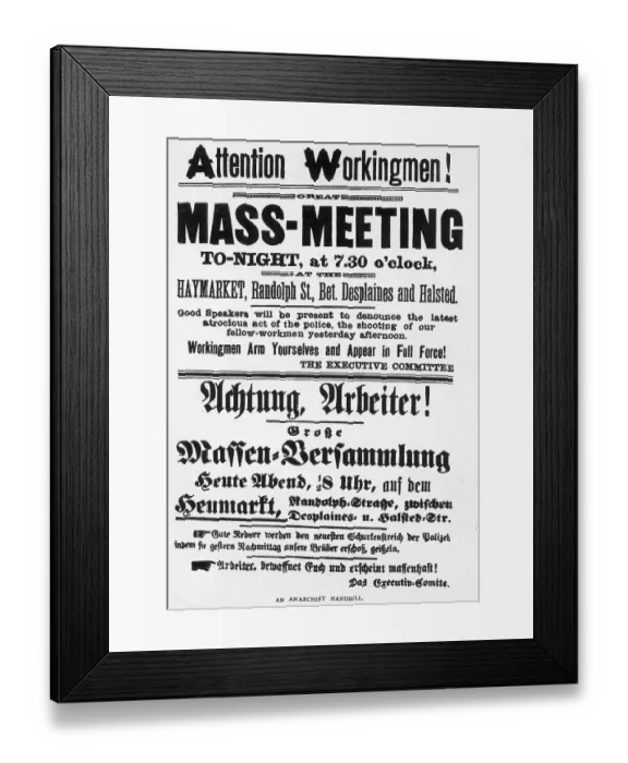 Framed Print : Haymarket Meeting Poster Framed Print : Haymarket Meeting Poster