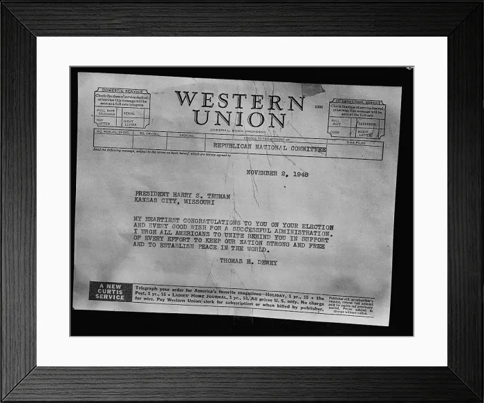 Framed Print : Telegram Addressing the President Framed Print : Telegram Addressing the President