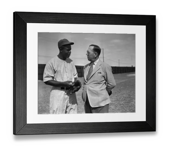 Framed Print : Jackie Robinson in Uniform with Robert Finch Framed Print : Jackie Robinson in Uniform with Robert Finch