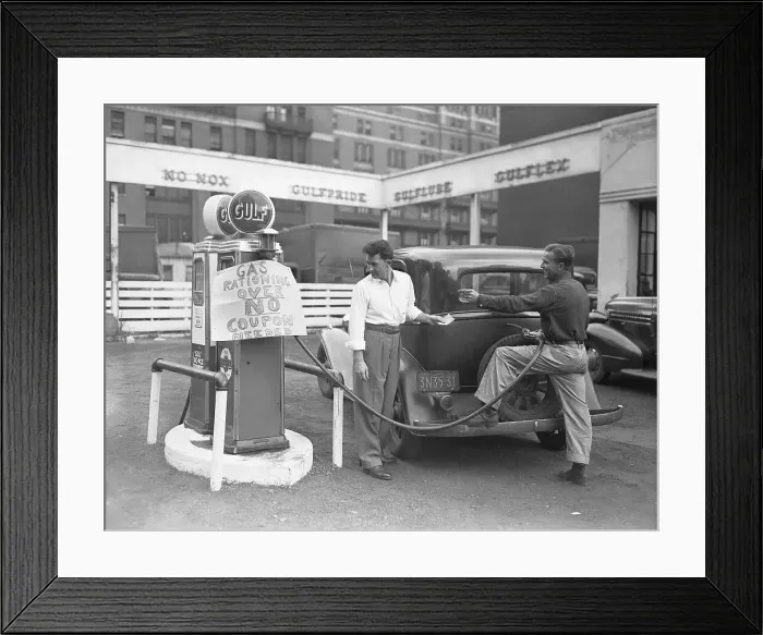 Framed Print : End of Gas Rationing