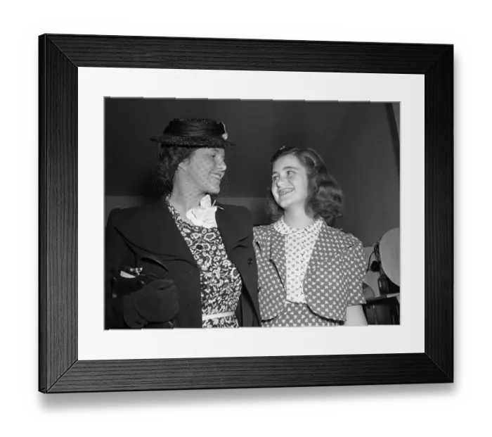 Framed Print : Rosemary Kennedy Greeted by Sister Jean Framed Print : Rosemary Kennedy Greeted by Sister Jean