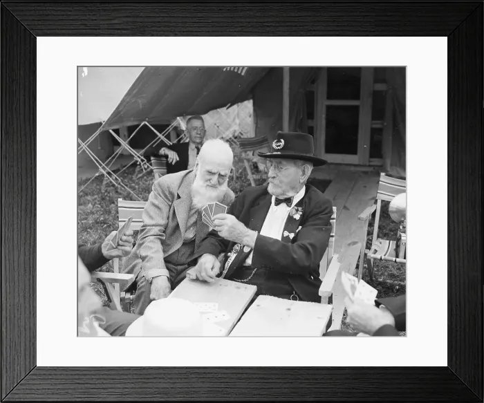 Framed Print : Civil War Veterans Playing Cards Framed Print : Civil War Veterans Playing Cards