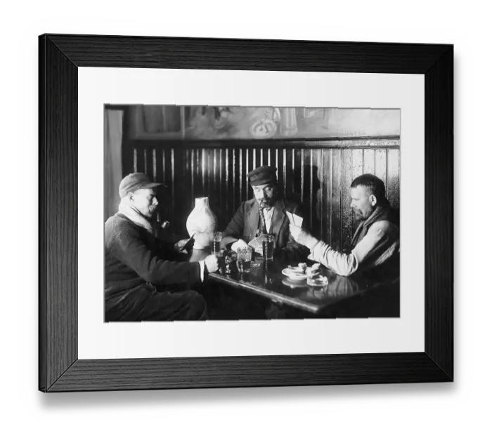 Framed Print : German Men Playing Poker At Inn Framed Print : German Men Playing Poker At Inn