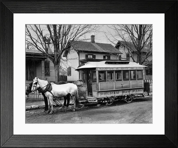 Framed Print : Horse-Drawn Streetcar In The Bronx Framed Print : Horse-Drawn Streetcar In The Bronx