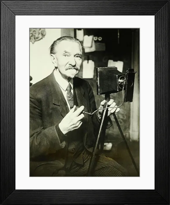 Framed Print : Emil Wenig With His Hand Made Camera Framed Print : Emil Wenig With His Hand Made Camera