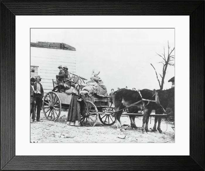 Framed Print : Civil War Refugee Family W / Loaded Wagon Framed Print : Civil War Refugee Family W / Loaded Wagon