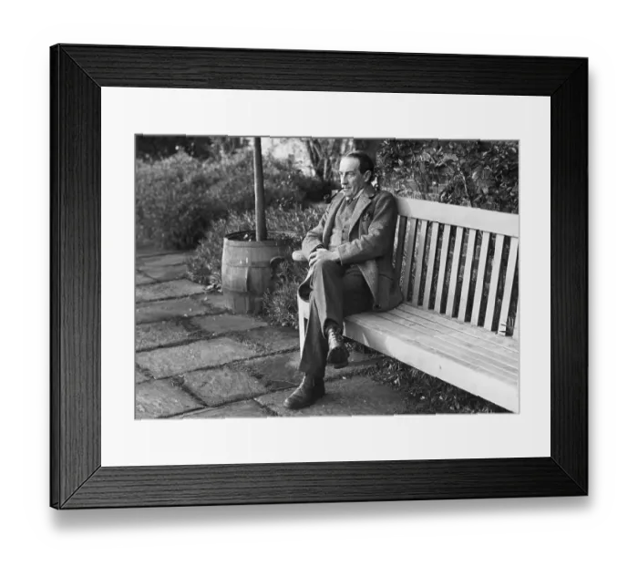 Framed Print : Stanley Baldwin On Park Bench Smoking Framed Print : Stanley Baldwin On Park Bench Smoking
