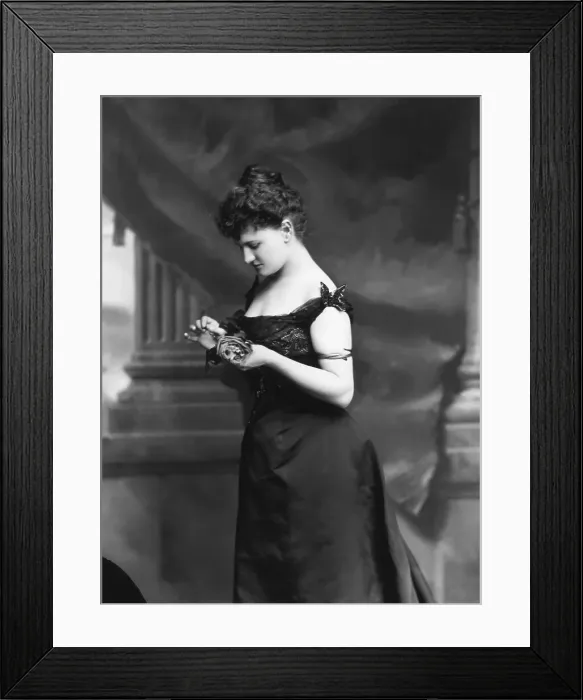 Framed Print : Woman in Evening Dress Putting on Corsage Framed Print : Woman in Evening Dress Putting on Corsage