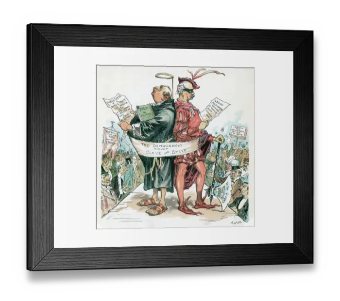 Framed Print : Political Cartoon Of Stevenson-Cleveland Framed Print : Political Cartoon Of Stevenson-Cleveland