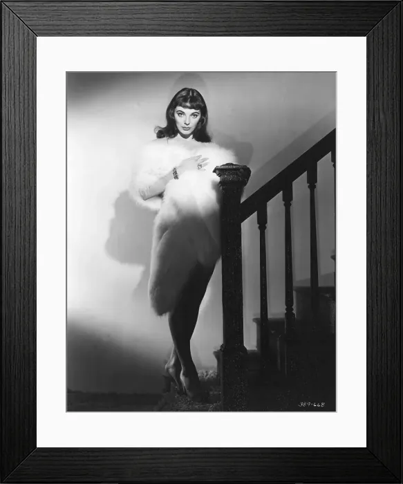 Framed Print : Joan Collins Wearing Fur Stole Framed Print : Joan Collins Wearing Fur Stole