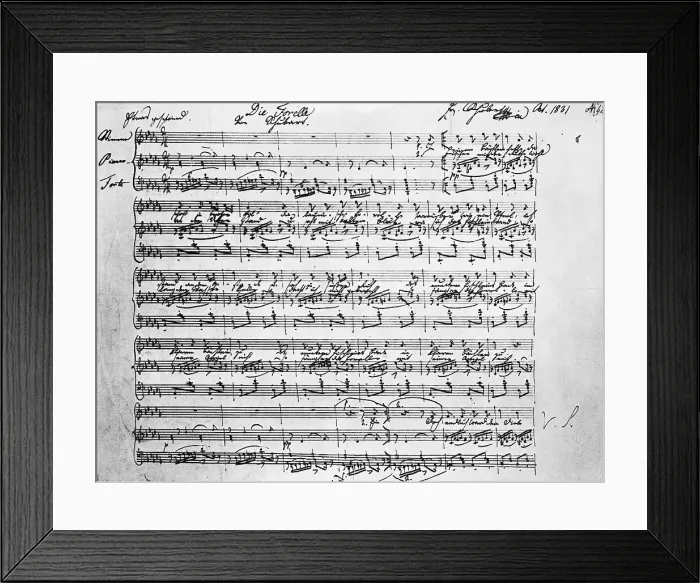 Framed Print : Sheet Music for Franz Schubert's Die Forelle