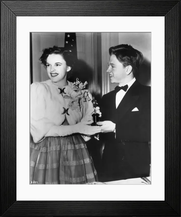 Framed Print : Mickey Rooney Giving Judy Garland Award Framed Print : Mickey Rooney Giving Judy Garland Award