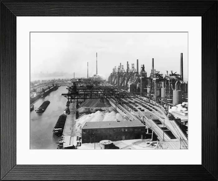 Framed Print : Gen View Of Krupp Steel Mill On Water Framed Print : Gen View Of Krupp Steel Mill On Water
