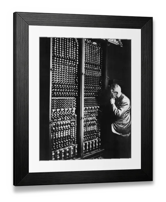 Framed Print : Man Next To Huge Eniac Computer W / Cords Framed Print : Man Next To Huge Eniac Computer W / Cords