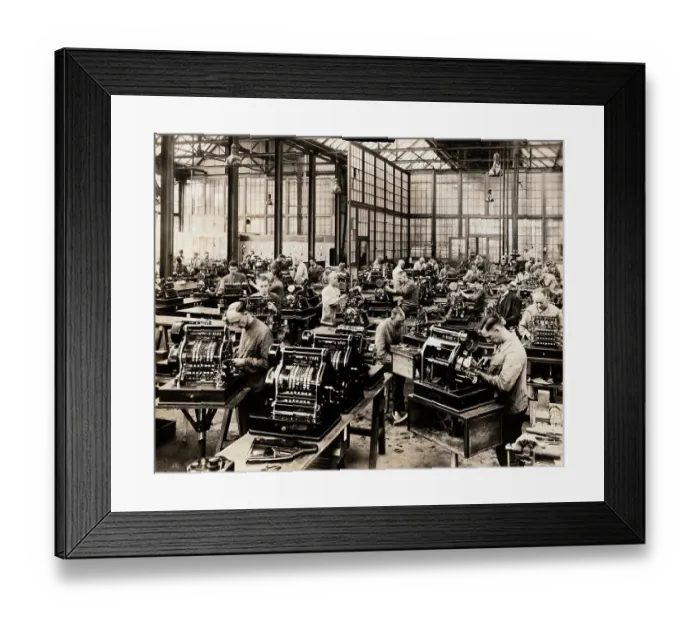 Framed Print : Genview Of Working Cash Registers Framed Print : Genview Of Working Cash Registers