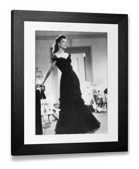 Framed Print : Katharine Hepburn In A Black Dress Framed Print : Katharine Hepburn In A Black Dress