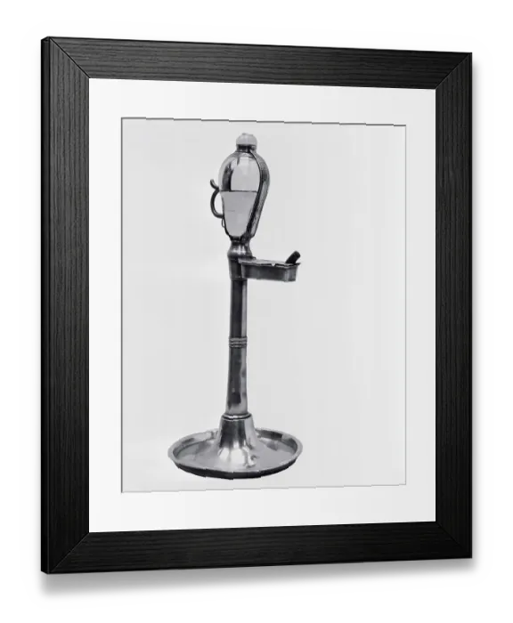 Framed Print : Oil Clock. Gradations on the side of of the oil receptacle on a North German