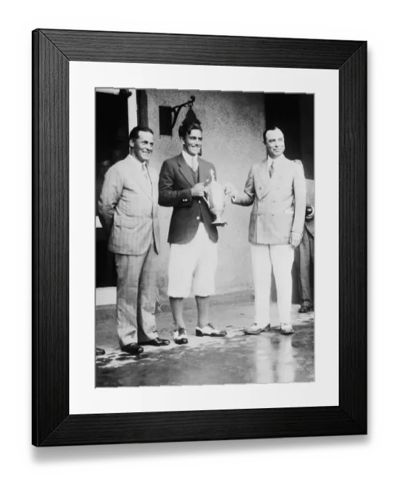 Framed Print : Johnny Farrell Receiving Golf Trophy Framed Print : Johnny Farrell Receiving Golf Trophy