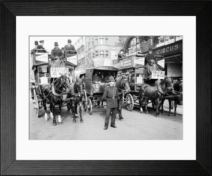 Framed Print : Policeman Stops Traffic In Street Framed Print : Policeman Stops Traffic In Street