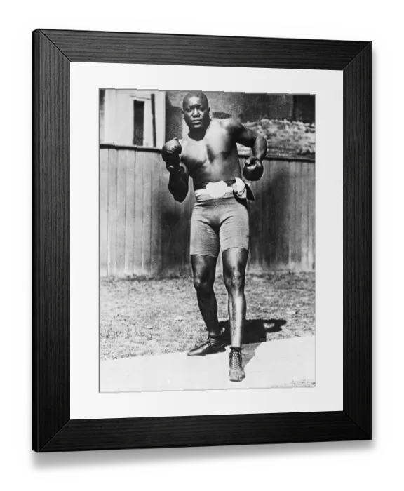 Framed Print : Jack Johnson In Fighting Pose Framed Print : Jack Johnson In Fighting Pose