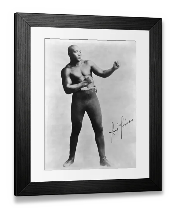 Framed Print : Boxer Jack Johnson in Fighting Pose Framed Print : Boxer Jack Johnson in Fighting Pose
