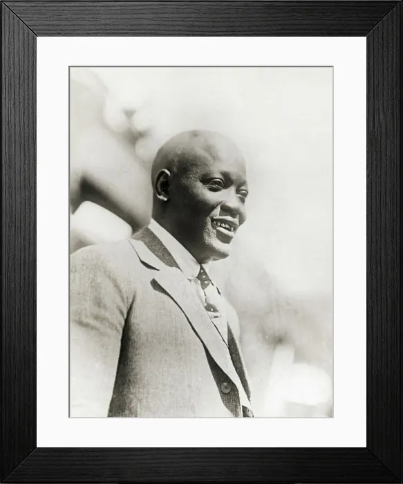 Framed Print : Jack Johnson Waist Up 3 / 4 Face Smiling Framed Print : Jack Johnson Waist Up 3 / 4 Face Smiling