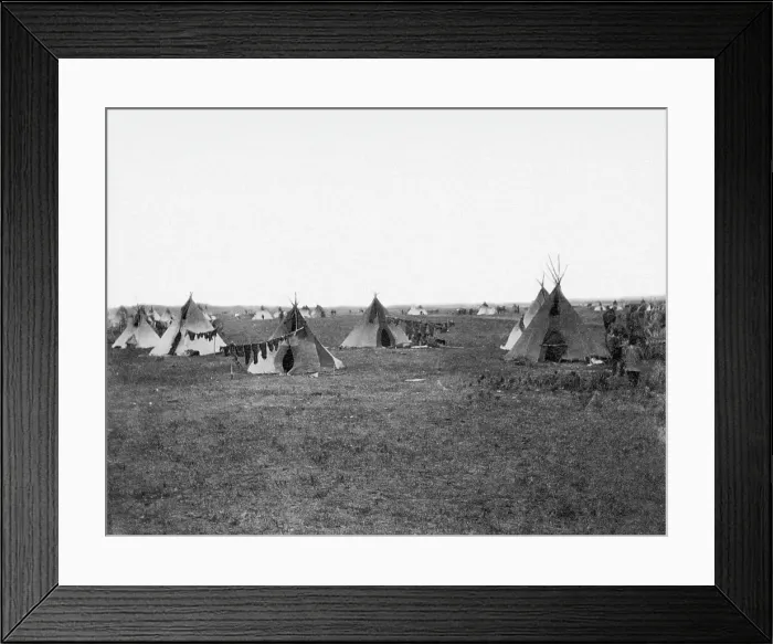 Framed Print : Sioux Camp With Teepees Framed Print : Sioux Camp With Teepees