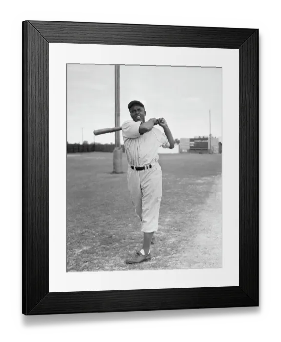 Framed Print : Jackie Robinson At Bat Framed Print : Jackie Robinson At Bat